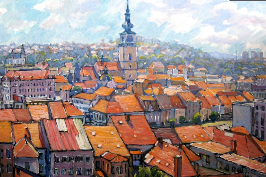 Mirek Řídký dokázal namalovat Třebíč z mnoha pohledů.
